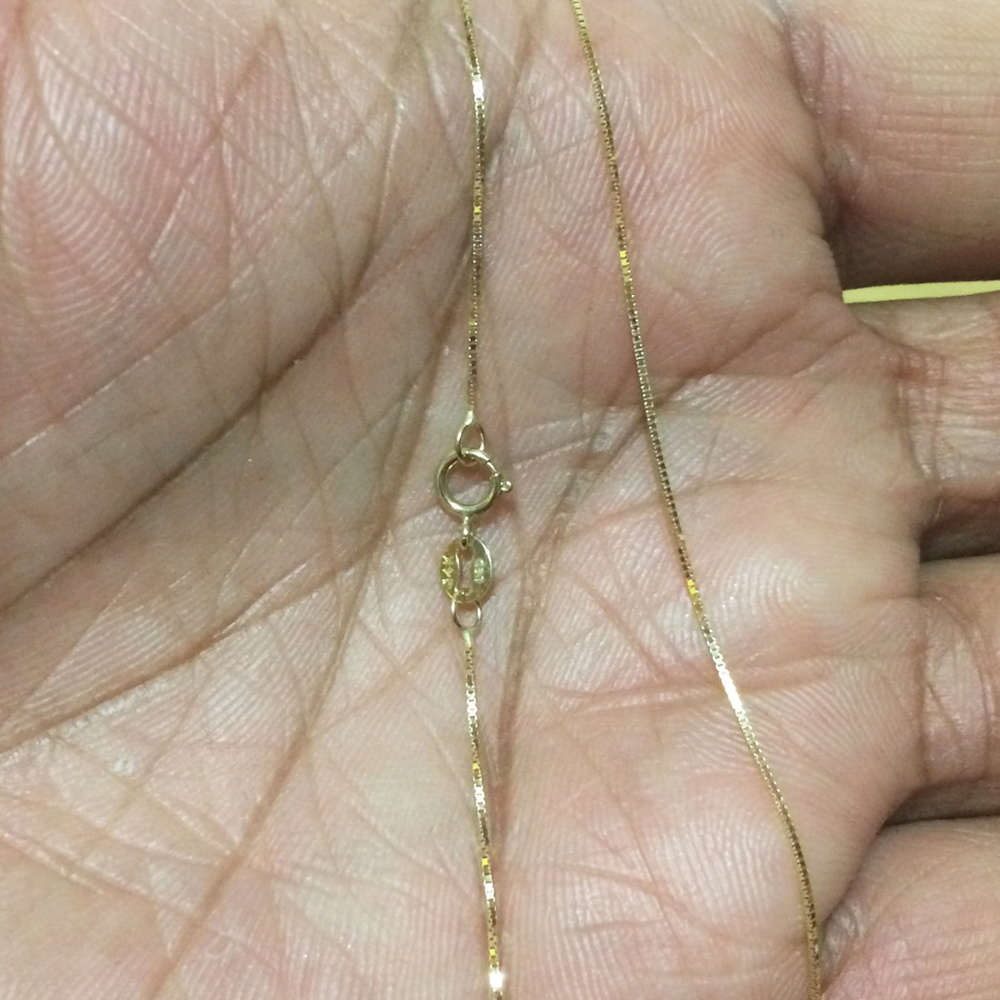 0.6 MM 14k Solid Yellow Gold Thick Box Chain 20" - Picture 2 of 3